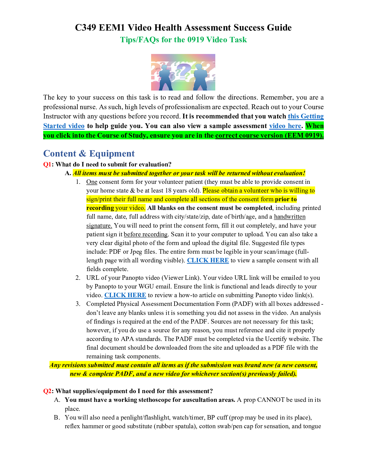 Preview image for HEALTH C349 Video Health Assessment Success Guide (Complete Guide)